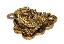 VASTU ART - Vastu Feng Shui Three Legged Frog with Coin for Health Wealth and Happiness Good Luck Prosperity, Horse Zodiac Decoration Showpiece