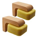 kep-Mve Magnetic Bar Soap Holder for Shower Wall,Magnet Air Dry Soap Saver Self Draining, Eco-Friendly Wooden Soap Dish for Soaps & Beard Shampoo Bars (2sets)