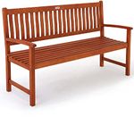 Deuba® 3 Seater Wooden Garden Bench | FSC® Certified Eucalyptus Wood | Indoor & Outdoor | Solid Garden Furniture Park Bench Hardwood | 350kg Load Capacity