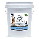JUST FOR PETS Snow & Ice Melter Safe for Pets & Paws Contains No Toxic Chlorides or Painful to The Paw Rock Salt, Safe for Dogs & Cats. Fast Acting and Works On Contact 15 lb Shaker Jug