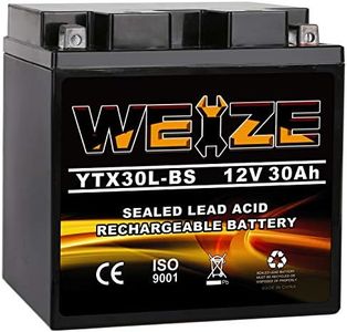 Weize YTX30L-BS Battery Replacement Yuasa YIX30L Motorcycle Battery - Factory Sealed - Maintenance Free - High Performance ETX30L BS For Harley Davidson Polaris Sportsman