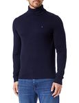 Tommy Hilfiger Men’s Pima Cashmere Roll Neck Jumper, Blue (Desert Sky), XL