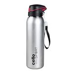 Cello Gym Star Thermosteel Flask, 650ml, Silver | 24 Hours Hot and Cold Flask | Leak Proof | Office Bottle | Sports | Home | Kitchen | Hiking | Treking | Travel