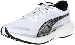 Puma 376807 Men's Running Shoes, Thick Sole, Resilient, Cushioned, Diviate Nitro 2, Spring and Summer 24 Colors Puma White/Puma Black/Puma Silver (22), 25.0 cm