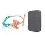 MDF Peacock/Rose Gold ProCardial Cardiology Stethoscope, Lightweight Titanium, MDF797TPKRG + MDF Stethoscope Hard Travel Carrying Case with Mesh Pocket, Medium Size (MDFSCM12)