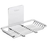 Tiilan Self Adhesive Bar Soap Dish for Shower, Bathroom Soap Holder Wall Mount – Stainless Steel, Silver