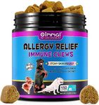 WIZCO Itch and Immunity Treats for Dogs, Allergy Relief, Itchy Skin, Anti Itch, Skin & Coat Health, All Breeds & Sizes, 150 Chews, Peking Duck Flavor