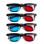 3D Glasses, 4 PCS Red & Blue Dimensional 3D Vision Glasses for TV, Movie, Game