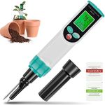 Food pH Meter Dual Probe Digital Soil pH Tester Automatic Temperature Compensation High Precision Electric Food Thermometer for Sourdough Bread Canning Cheese