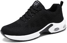 Padgene Womens Waking Shoes Ladies Sports Running Trainers Breathable Lightweight Sneakers Air Cushion Low Top Footwear Lace up Shoes for Gym Jogging Fitness Athletic Casua