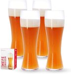 Spiegelau Beer Classics Hefeweizen Glasses, Set of 4, European-Made Lead-Free Crystal, Modern Beer Glasses, Dishwasher Safe, Professional Quality Hefe Glass Gift Set, 24.7 oz