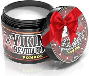 Viking Revolution Hair Pomade for Men (New Formula) - Medium Hold and Matte Shine Free for Classic Look 4oz - Water Based & Easy to Wash Out