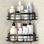 STEUGO Black Corner Shower Caddy Ad