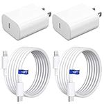 Mitesbony iPhone Fast Charger, [MFi Certified] 2 Pack 20W USB C Wall Charger Block with 10FT USB C to Lightning Cable, PD Type C Fast Charger Compatible with iPhone 14/13/12/11 Pro Max/XS/XR/X/8/iPad