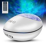 YAGVIZ Ocean Wave Night Light Projector, Night Projection Lamp with Bluetooth and Timer, 7 Color Modes and 8 Ambient Nature Tunes with Remote & Touch Control for Baby Kids Adults Bedroom