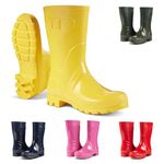 JUJU Womens Boots, Waterproof Ladies Wellies, Comfy and Stylish Fit, Easy Slip On, Womens Wellington Boots UK Sizes 3-8