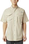 Columbia Men's Bonehead Short Sleeve Fishing Shirt (Fossil, 2XT), Fossil, 2X Tall