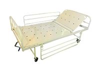 P.M.P.S. Iron Hospital Semi Fowler Bed Regular With Side Railing And Caster Wheel Head Side Elevation Present I Size 76X36X18 (Lxwxh) Inches I Self Installation Required (Diy)