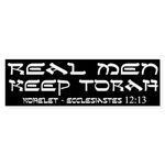 CafePress Real Men Keep Torah 10"x3" Rectangle Bumper Sticker Car Decal