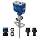 Airthereal Oscillating Sprinkler with Metal Step Spike and Quick Connect Adapter Set, Control Watering Range, Width, and Flow Rate, Covers up to 4,069 sq.ft., Blue