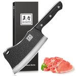 ENOKING Professional Chef Knife, 7 Inches Hand Forged Kitchen Knife, High Carbon Stainless Steel Bone Chopping Knife, Chinese Knife with Ergonomic Handle for Home, Kitchen, Restaurant