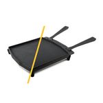 Ooni Dual-Sided Grizzler Plate - Reversible Cast Iron Pan - Cast Iron Skillet with Removable Handle - Cast Iron Griddle - Pre-Seasoned Oven Safe