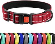 CollarDirect Reflective Dog Collar for a Small, Medium, Large Dog or Puppy with a Quick Release Buckle - Boy and Girl - 48 Options Nylon Suitable for Swimming (14-18 Inch, Red)