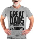 Tstars Funny New Grandfather Gift Great Dads Get Promoted to Grandpas 1st Time XXX-Large Gray
