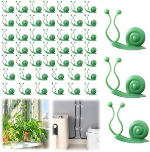 Plant Climbing Wall Fixture Clips, 2025 Plant Support Clips Reusable Garden Clips, Plant Support Clips Garden Climbing Vines Fixing Clip Trellis Clips Secured Plastic Plant Clip (Green Snail, 50Pack)