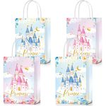 24 Pcs Princess Prince Party Favor Bags Prince Princess Castle Party Bags Princess Treat Bags with Handles Candy Goodie Bags for Gender Reveal Party Baby Shower Wedding Supplies (Princess and Prince)