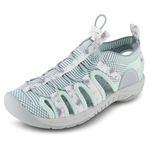 Khombu Women's Cameron Sandal, Floral Aqua Reverse Tie Dye, 7 UK