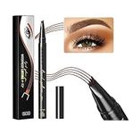 Eyebrow Pen, Micro 4 Point Makeup Pens, Microblading Eye Brow Pencil for Natural and Hair-Like Strokes Makeup, Waterproof, Long Lasting & Professional Eyebrow Definer (#2 Dark Brown)