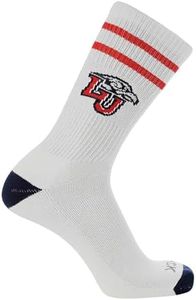TCK Liberty Flames Socks Vintage Soft Cotton Sock with Stripes – NCAA Licensed | Red, White & Blue Liberty University | College Fan Gameday Apparel for Men & Women | Men's & Women's (Medium)