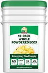 Freeze Dried Whole Powdered Eggs 10-Bag Bucket, 63.5 Oz | Premium Emergency Food Supply 25 Year Shelf Life | Non-GMO Prepper Supplies, Survival Food, Off Grid Living Supplies | Valley Food Storage