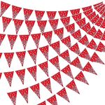 Waenerec Western Themed Party Decorations 6 Pack Red Bandana Pennant Banner Country Farm Cow Print Banner Flags Cowboy Baby Shower Decorations for Boy Rodeo Wild West Party Supplies