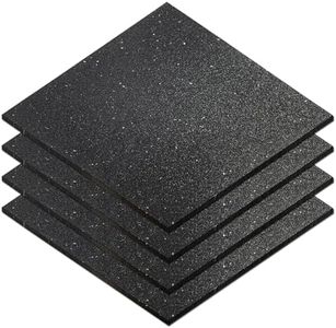 HCE 15mm Thick Gym Flooring Mats，4PCS High Density Rubber Exercise Mat Exercise Workout Equipment Ground Mat for Home Gym Mats Exercise Gym Flooring Fitness Mat (Black with Grey dots)