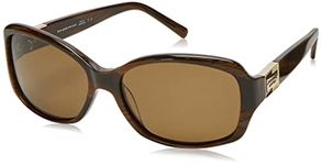 kate spade new york Women's Annika Sunglasses, Brown Horn, 57 mm