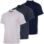 Real Essentials Mens Big and Tall Dry Dri Fit Polo Shirt Short Sleeve Golf Tennis Active Athletic Performance King Size Casual Tee