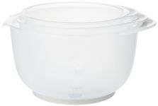 Chef Aid Contain 3 Mixing Bowls, Non-Slip Base, Soft Grip Handle, Microwave and Dishwasher Safe, Compact, Stackable, Ideal for baking and cooking, Off-white, 1.5 Litre, 2 Litre, 2.5 Litre