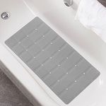 Webos Foldable Non Slip Silicon Bath Mat bathtub mat no suction cups shower mats for Textured Tub and Reglazed Tub (Foldable -Grey, 28-inch x 14-inch)