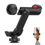 ATUMTEK Phone Tripod Mount, Universal Smartphone Mount Adapter with 2 Cold Shoe and 1/4" Screw, 360° Rotates and 180° Tilts Adjustable Tripod Phone Attachment Cell Phone Holder for Mobile Photography