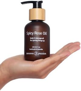 BANANA passion Spicy Rose Premium Massage Oil - 100% Pure Essential Oils Rose Ginger Cardamom - Natural Massage Oils for Muscle Relaxing & Massage Body Oil - Ultra Hydrating Body Oil for Women - Jojoba, Hemp 120ml
