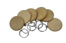 Ecomology Pack Of 10 Blank Wooden Keychain For Art & Craft Project | Laser Engravable, Printable & Writable | Keychain For Gift