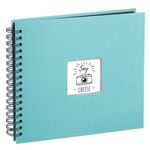 Hama 10607 36 x 32 cm Fine Art Spiralbound Album for 300 Photos | 50 Pages | Turquoise