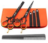 Candure Hair Cutting Scissors Professional Shears Set Hairdressing Thinning Trimming Texturizing Barber Salon Sharp Edges Tools Kit Stainless Steel (5.5")