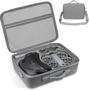 Carrying Case for DJI Neo 2 Accessories, Hard Shell Travel Storage Bag Compatible with DJI Goggles N3, RC Motion 3, Batteries & Charger Hub – Shoulder Protection Box