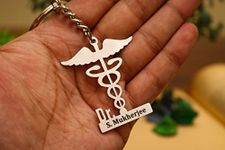 Kraftnix Doctor Key Chain Personalized Keychain- Stainless Steel Customizable Engraved Key Ring With Names- Best Gift For Doctor, Silver