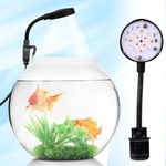 Tankmate TM5 Aquarium Lights - 5W, WRB, 6500 Kelvin, 150 Lux, 3-Way Switching, 360 Degree Flexible, Clip on Back, Fish Tank Light Upto 1 Feet & Fish Bowl Light | Made in India