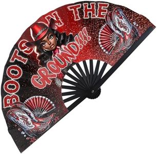 Xtuleath Boots On The Ground Hand Fan,Where Them Fans At Folding Fans,Clapping Clacking Fans For Line Dancing Unique Oriainal Pattern for Party Props Perfect Gifts for Line Dance Lover (Style 6)