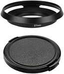 Metal 37mm Lens Hood & Lens Cap Compatible for Olympus E-M10 Mark III E-PL7 with Zuiko 14-42mm Lens, Compatible for LUMIX G 12-32mm Lens (1+1 Pack)